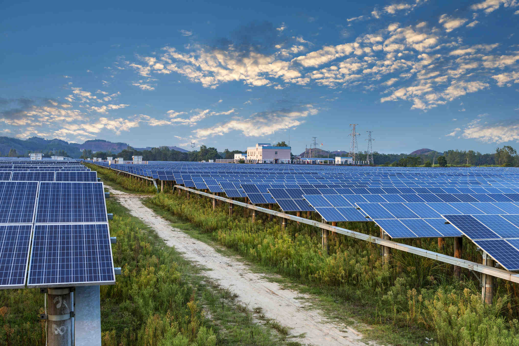 What type of solar panels do solar farms use?