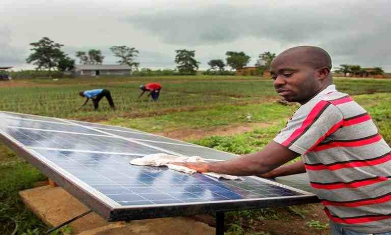 How is solar energy changed into electricity ?