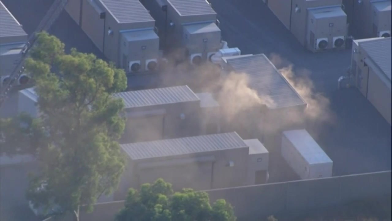 Blaze erupts in solar battery storage container