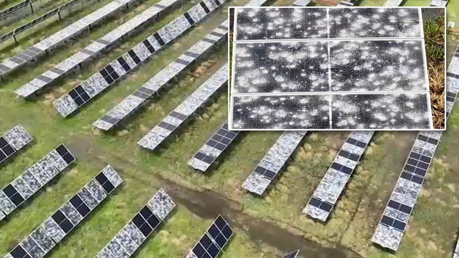 Texas hailstorm hammers Fighting Jays Solar Farm, prompting concerns of leaking chemicals in groundwater used by Guy neighbors